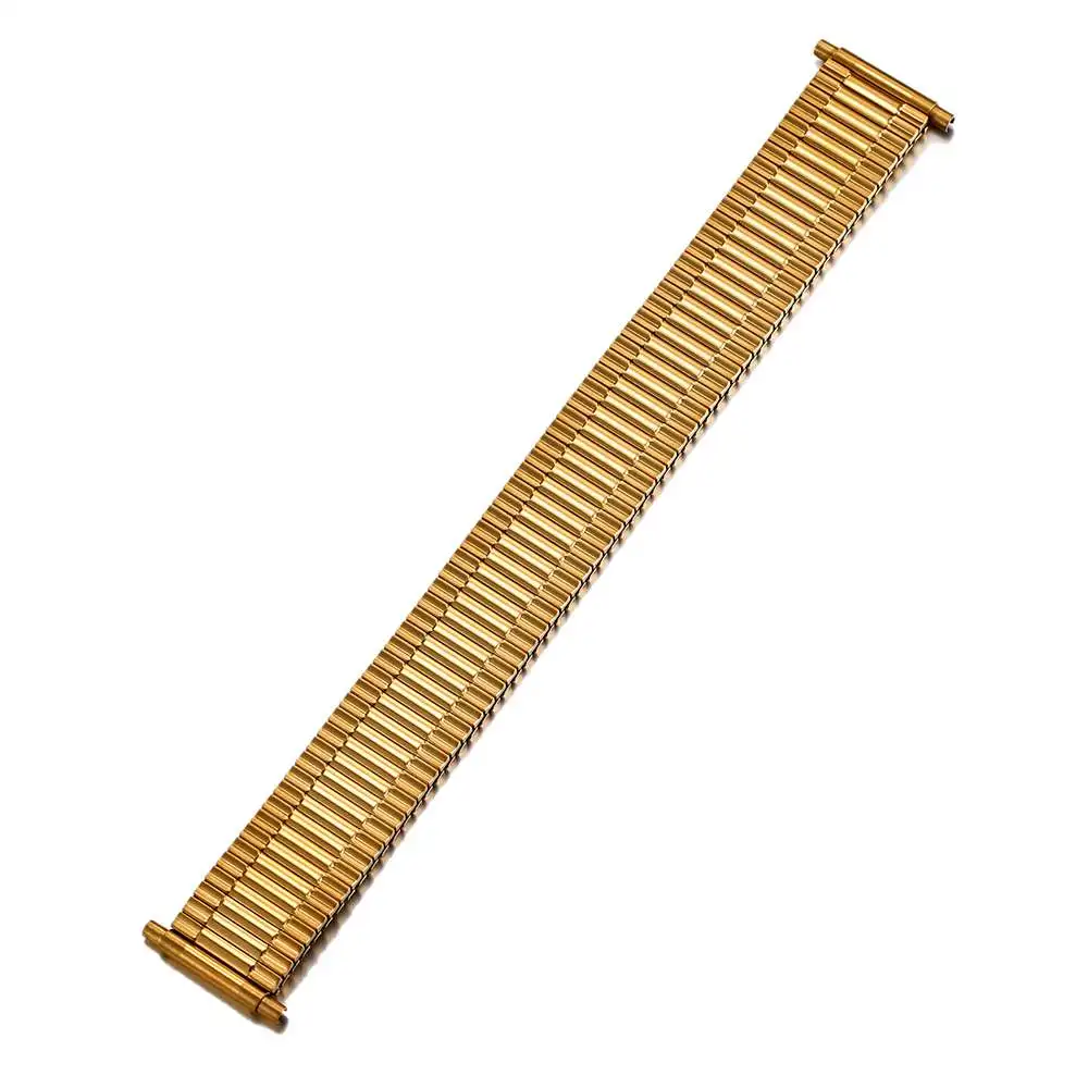 Stainless Steel Stretch Metal Replacement Expansion Watch Band with Self-Adjusting Straight End Comfortable Stretch Watch Band