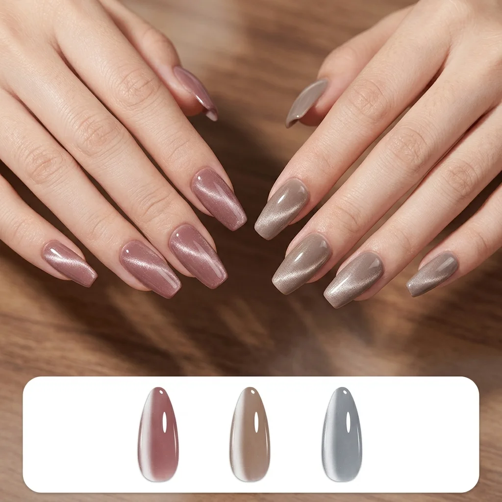 Moonlight Cat Eye Nail Polish, 7ml per bottle. Easily creates a cool and gentle shimmering effect. It pairs well with pastel