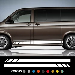 2PCS Car Door Side Stickers For Volkswagen VW Transporter T4 T5 T6 Caravelle Multivan Camper Van Vinyl Decals Accessories
