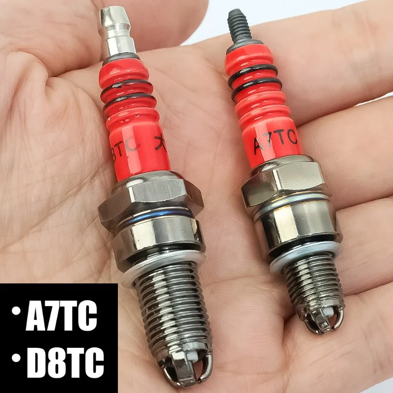 Motorcycle Spark Plugs MT/Manual Gearbox A7TC D8TC Triple Pole Spark Plug Gasoline Saw Lawn Mower Engine Replaceable Accessories