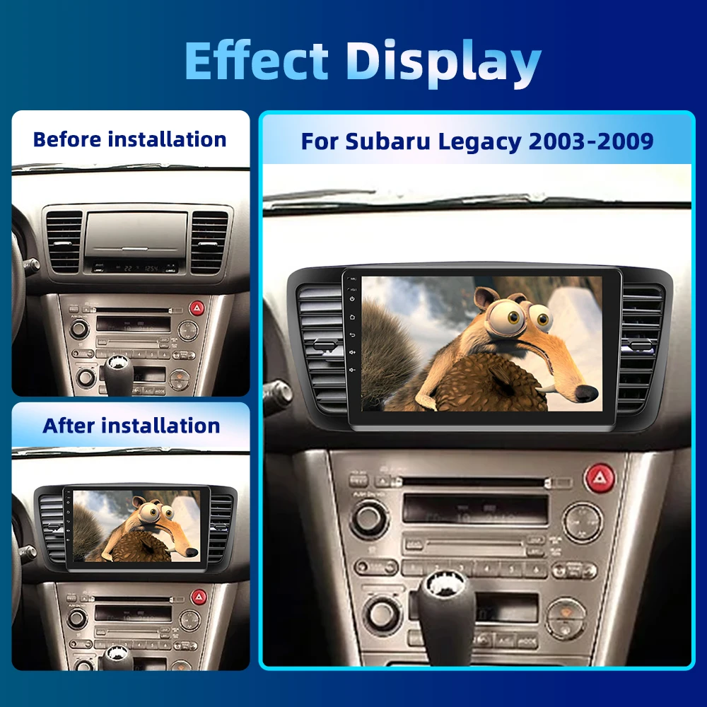 Podofo Android 2din Car Radio For Subaru Legacy 2003-2009 Multimedia Video Player GPS Navigation AI Voice 4G Carplay Autoradio