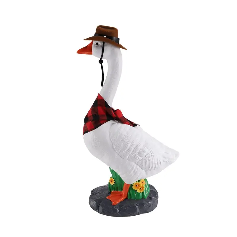 ABHU Large Porch Goose Statue, 23 Inch Split Type Cowboy For Garden Sculpture, Yard, Fits For Goose Duck Outfits