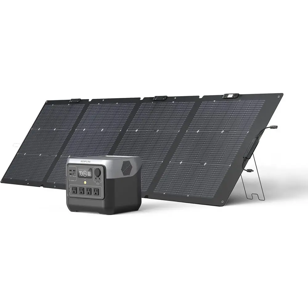 

r Generator RIVER 2 Pro 768Wh LiePO4 Battery with 220W r Panel, 4x800W AC Outlets (1600W Surge), Portable Power Station or Home