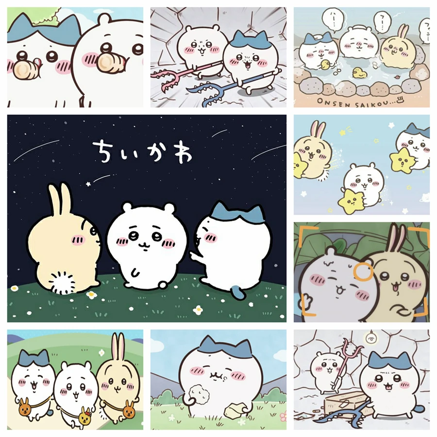 2024 جديد Chiikawa 5D الماس اللوحة فسيفساء اليابانية الكرتون أنيمي الفن عبر عدة خياطة التطريز الراين الأطفال هدية #1