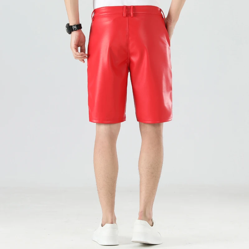Herren-Leder-Shorts, sexy Party-Mode, PU-Leder-Shorts, knielang – Detail 3