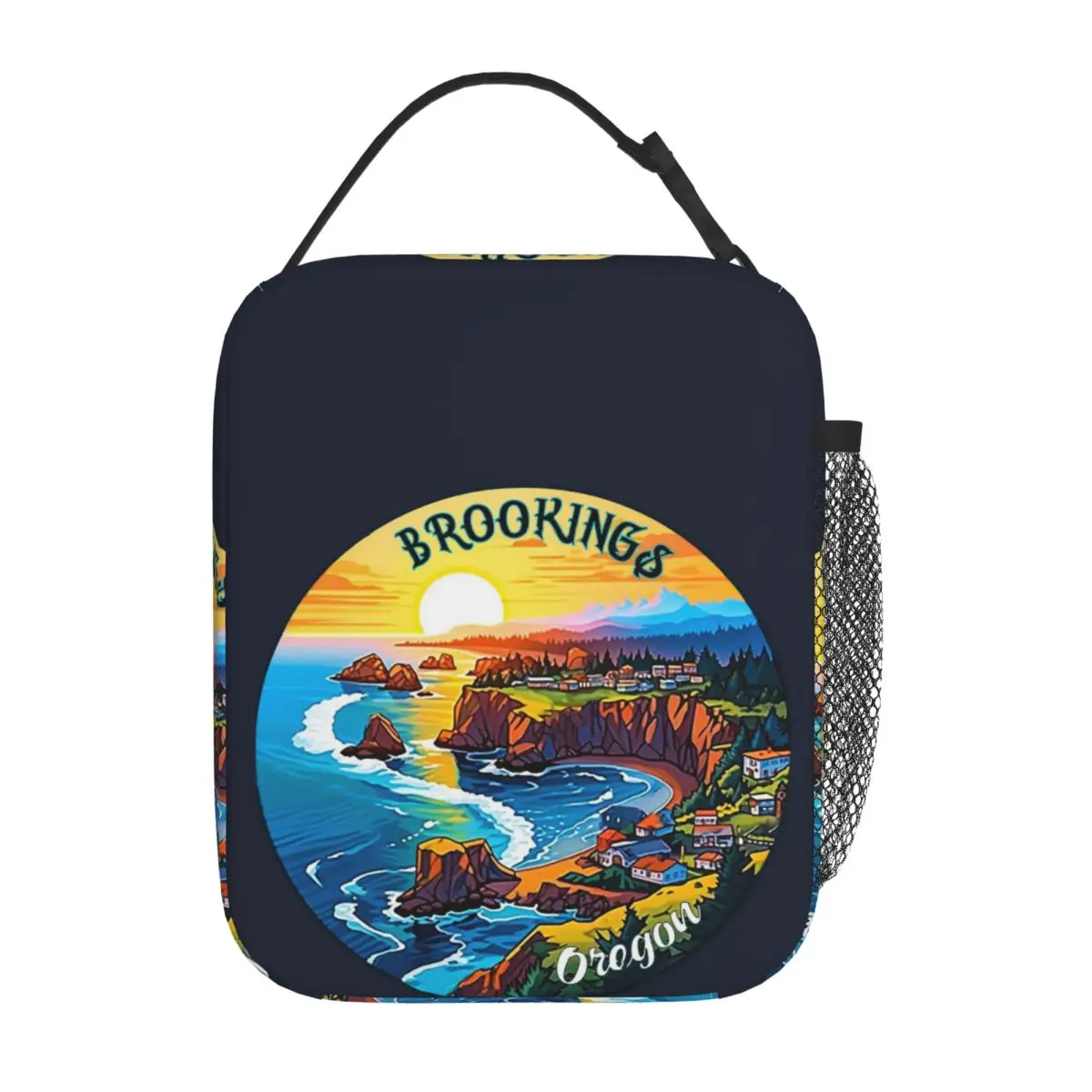 Brookings Oregon Seaside Insulated Lunch Bag for Women Kids Portable Food Boxes Thermal Lunch Box Tote