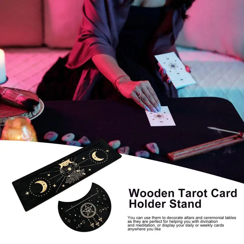 Rak Display papan Permainan Tarot untuk tampilan dek Tarot dudukan kayu alat ramalan Aksesori membaca Tarot untuk anak laki-laki dan perempuan