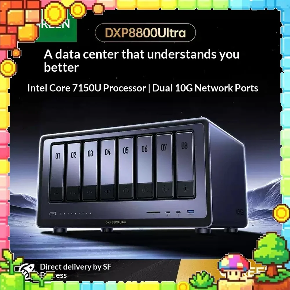 UGREEN DXP8800Ultra NAS 8 Bay Network Attached Storage Intel Core 7 150U Dual 10GbE Private Cloud Server for Office Data Backup