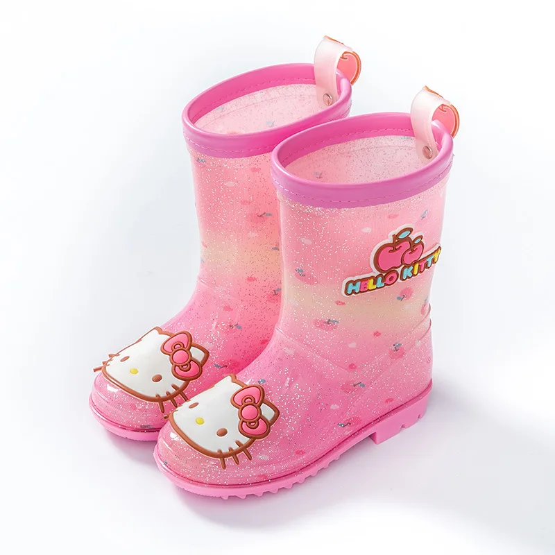 Sanrios Hellokittys My Melody Cinnamoroll Kuromi Kid Rain Boot Kindergarten Girls Boy Boot Primary School Student Non-Slip Shoes