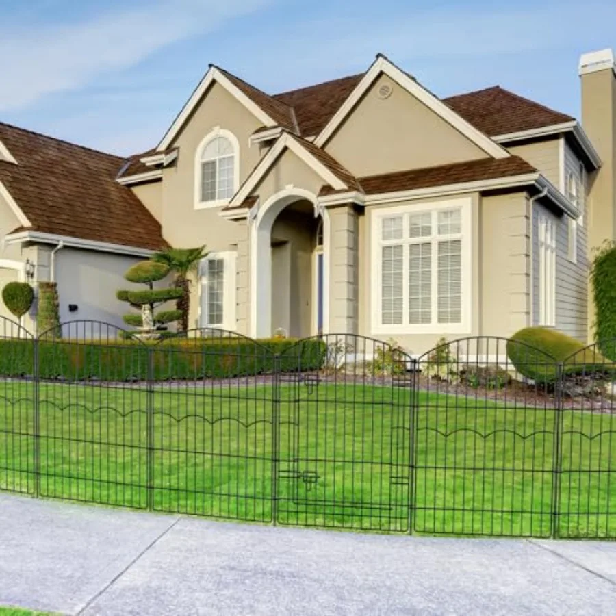 Decorative Garden Fence 12 Panels 29.6ft L ×38in(H) No Dig Animal Barrier Fencing with 11 Panels + 1 Gate Metal Garden Fences R