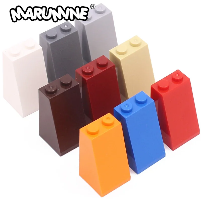 MARUMINE 100PCS 2x2x3 Slope 75° High MOC Bricks Part Creative DIY Building Block Bulk Accessories 98560 3684 Christmas Toy