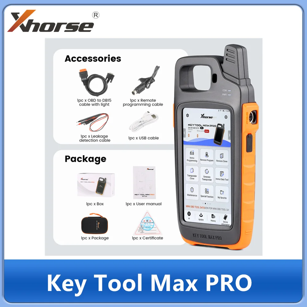 

Xhorse VVDI Key Tool Max Pro Поддержка CAN FD/Напряжение и ток утечки с функцией инструмента MINI OBD