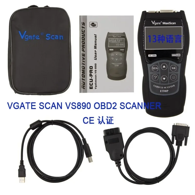 

VGATE VS890 OBD detector, built-in 13 languages, automotive fault detector