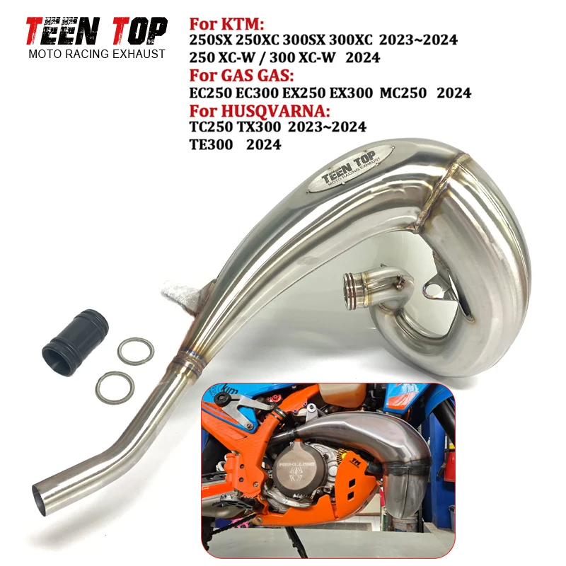 Offroad Bike Exhaust Pipe For GasGas EC250 EC300 MC250 Exhaust Header EX250 EX300 Exhaust Elbow Front Pipe 2024 Slip OEM Muffler