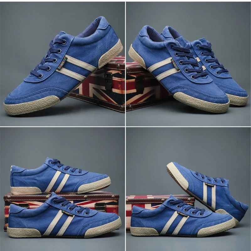 

Новинка 2025 года, хит продаж, классическая мужская вулканизированная обувь, брендовая парусиновая мужская повседневная обувь, дышащая мягкая мужская прочная обувь для доски