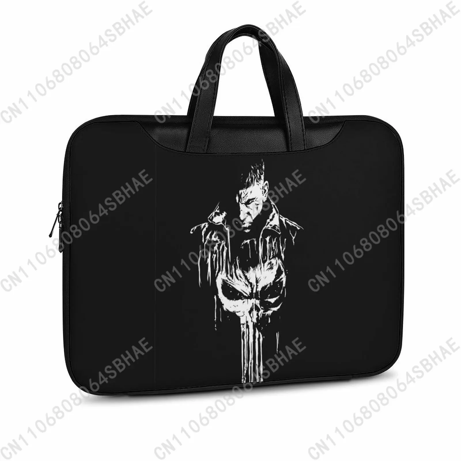 

Marvel The Punisher Custom Leather Briefcase Men Woman Laptop Bag Business Retro Genuine Leather Computer Cosplay