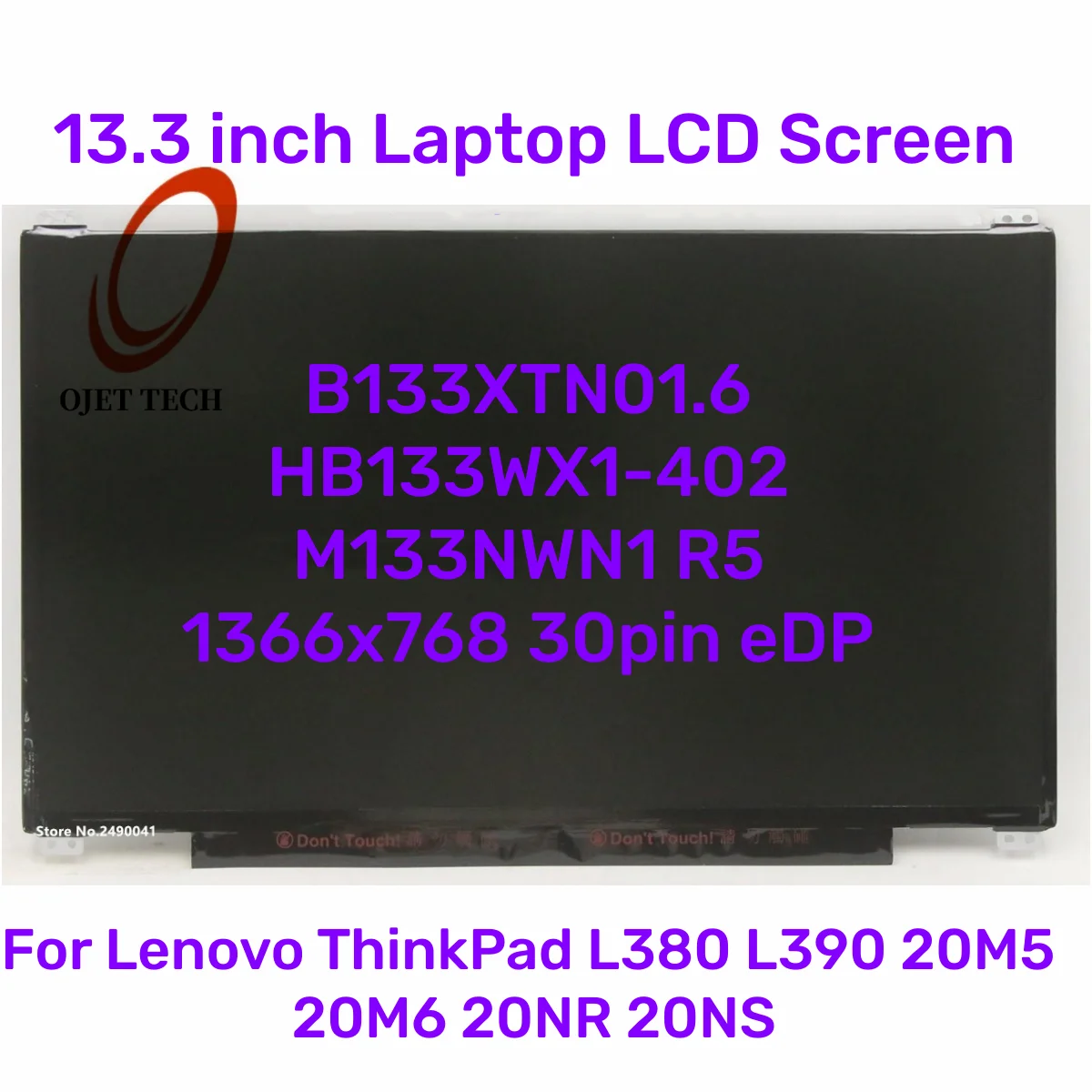 13.3 Laptop LCD Screen B133XTN01.6 HB133WX1-402 M133NWN1 R5 For Lenovo ThinkPad L380 L390 20M5 20M6 20NR 20NS 1366x768 30pin eDP