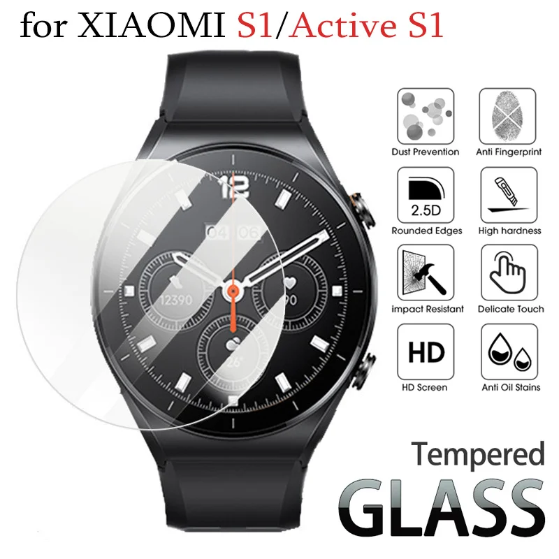 Tempered Glass Protective Film for Xiaomi S1 Active S1 SmartWatch Screen Protector Anti-scratch Film for Xiaomi Watch S1