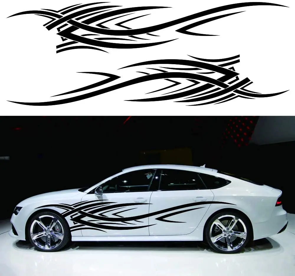 

Fochutech 1 PC Car Auto Body Sticker Sportcar Decal Decoration Self-Adhesive Side Truck Vinyl Graphics Decals Fish Shape (Black)