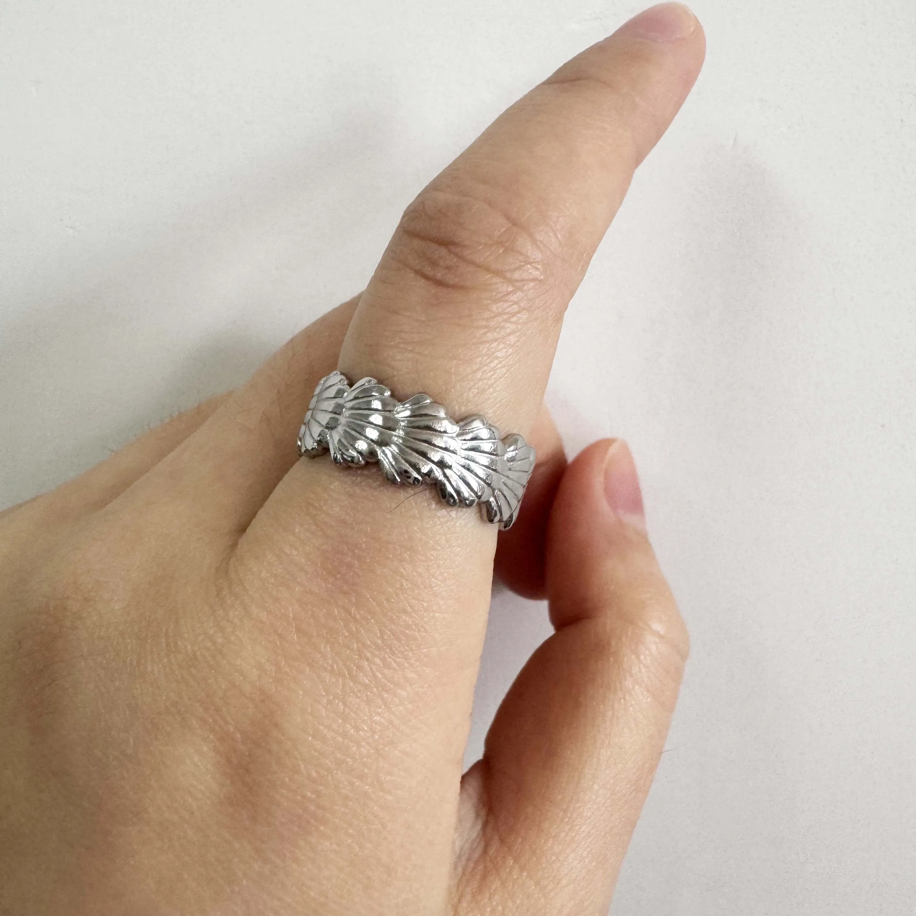 Unisex Stainless Steel Irregular Multi-Layer Ring