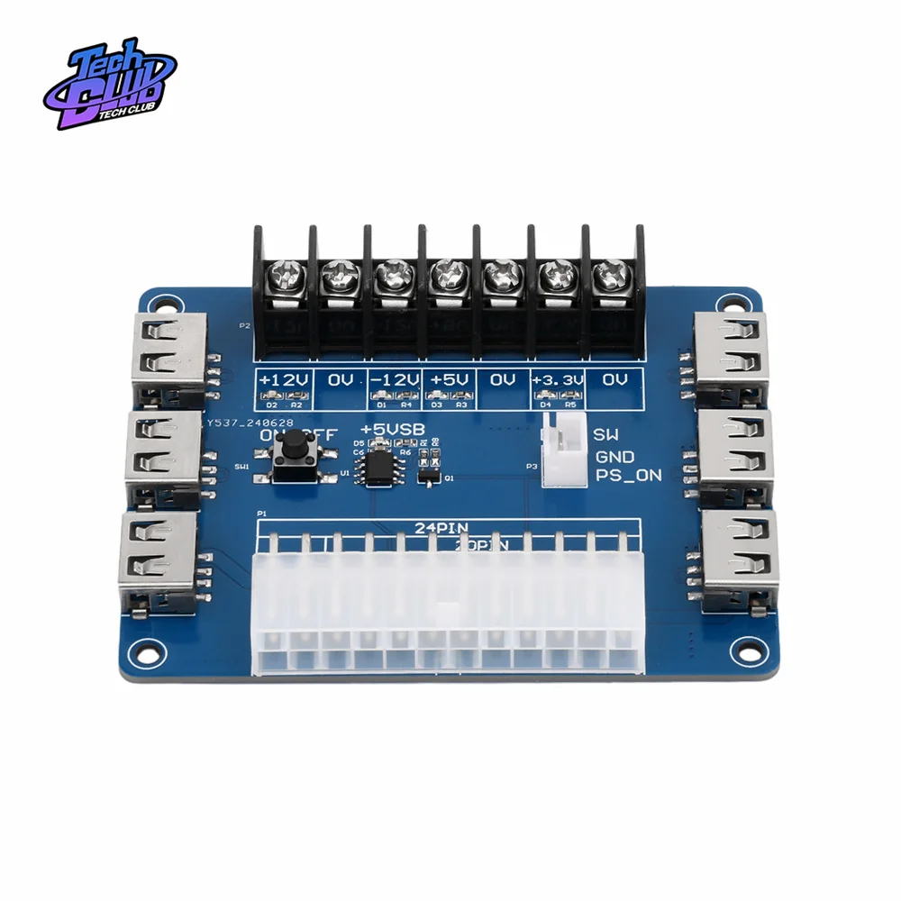 20/24-pinowy zasilacz ATX Breakout Board USB Charging Desktop Chassis Power Adapter Board