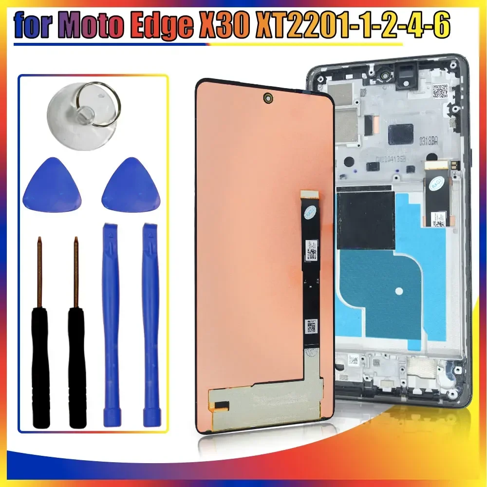 6.7'' LCD for Motorola Moto Edge X30 XT2201-2 LCD Display Touch Screen Digitizer Aseembly Replacement for Moto Edge X30 XT2201-1