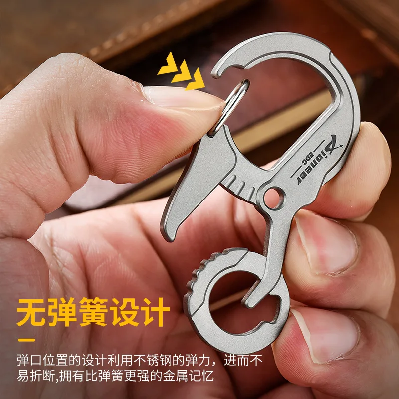 Imagem -02 - Edctitanium Alloy Key Ring para Homens e Mulheres Car Pendant Keychain Edc Outdoor Tool Luxury High-end Gifts