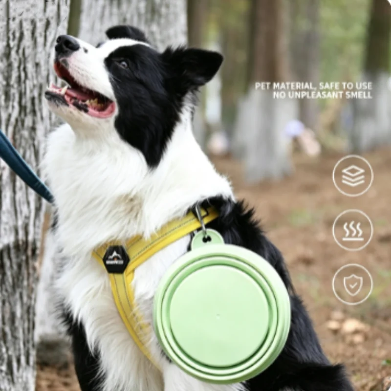 Tragbare 350ML Zusammenklappbare Haustier-Schüssel Faltbare Hunde- und Katzen-Wasserschale Reise-Outdoor-Welpen-Trink- und Fütterungsschüssel – Detail 3