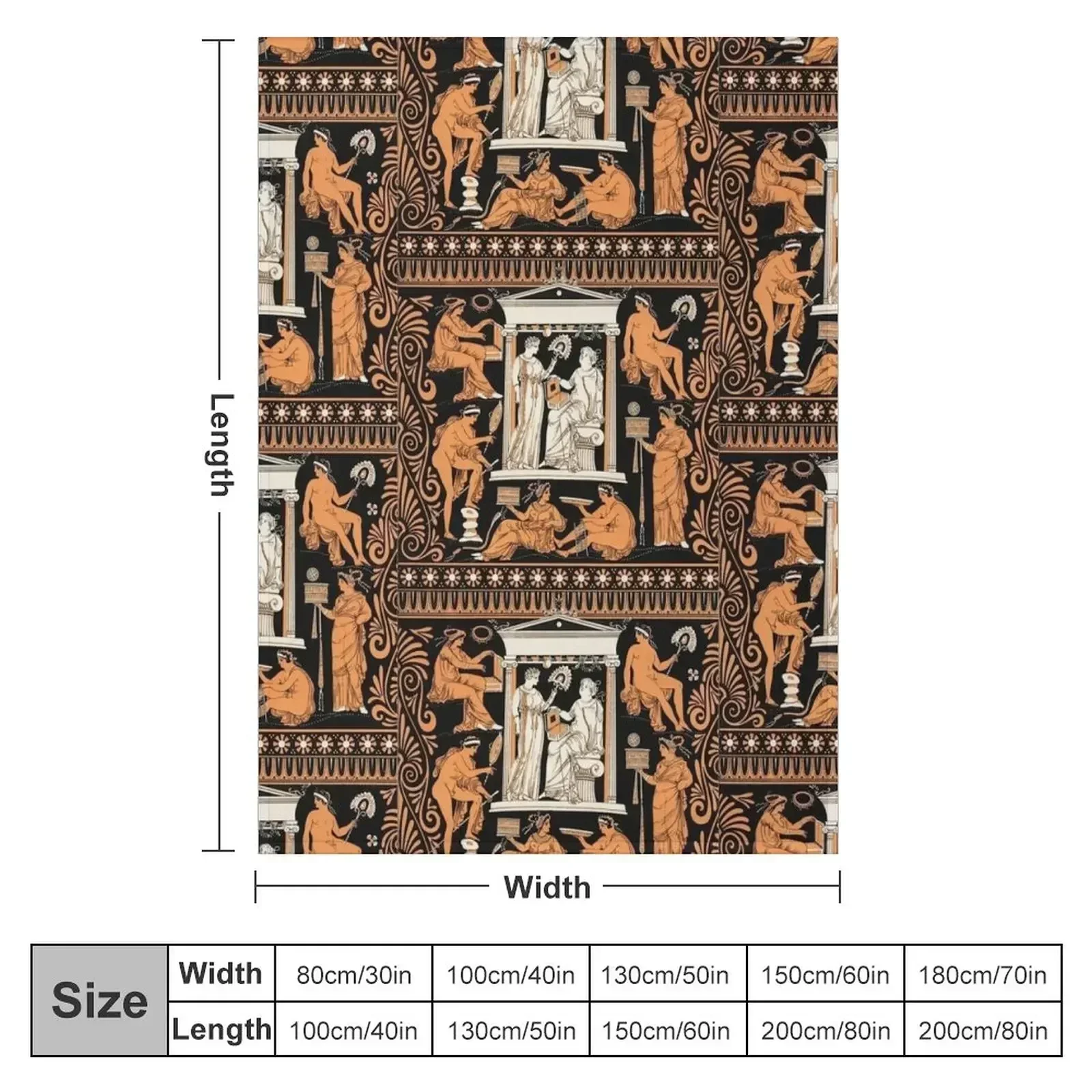 Greek vase print Throw Blanket couch cozy soft plush fuzzy picnic outdoor blanket