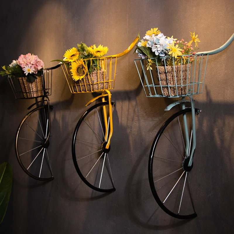 Nordic style bicycle wall decoration bar milk tea shop barber shop restaurant wall decoration bicycle rack