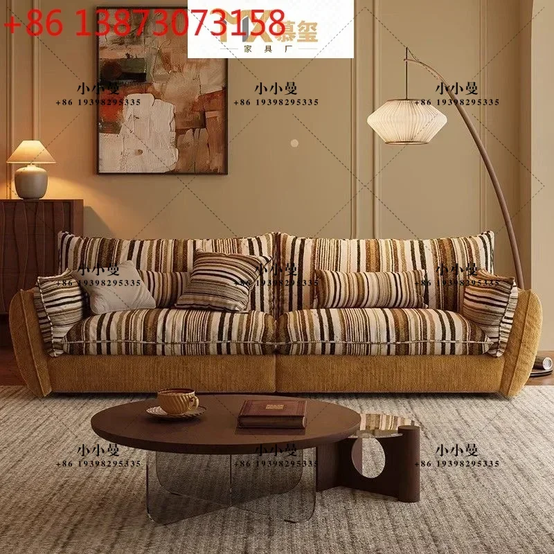 Removable and washable high-grade cotton and linen fabric French retro sofa