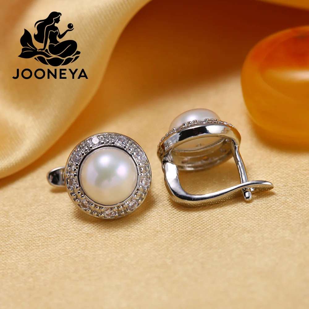 

Natural Freshwater Pearl Stud Earrings 925 Sterling Sliver Earring Cultured White Pearl for Women Earring Jewelry Wholesale