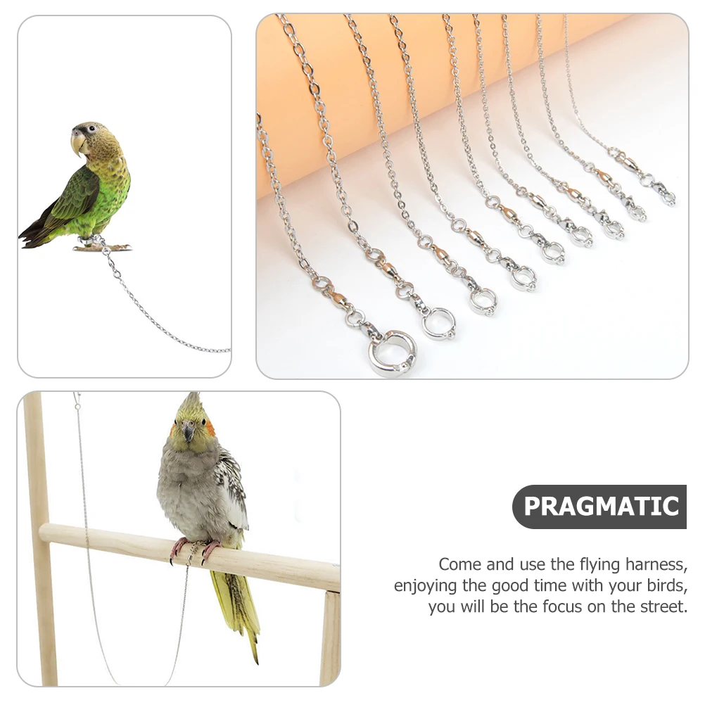 

1PCS Stainless Steel Bird Chain Rust Resistant Lightweight Parrot Leash Swivel Buckle Free Movement Reinforcing Anklet