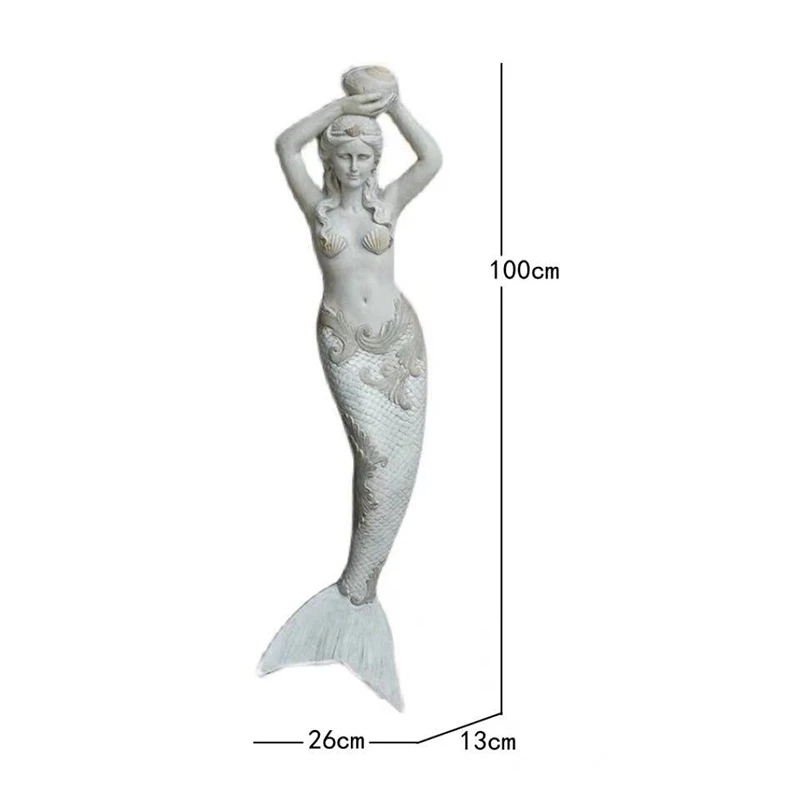 

YY Courtyard Villa Outdoor Garden European Retro Mermaid Wall Hanging Decoration Decorative Ornaments