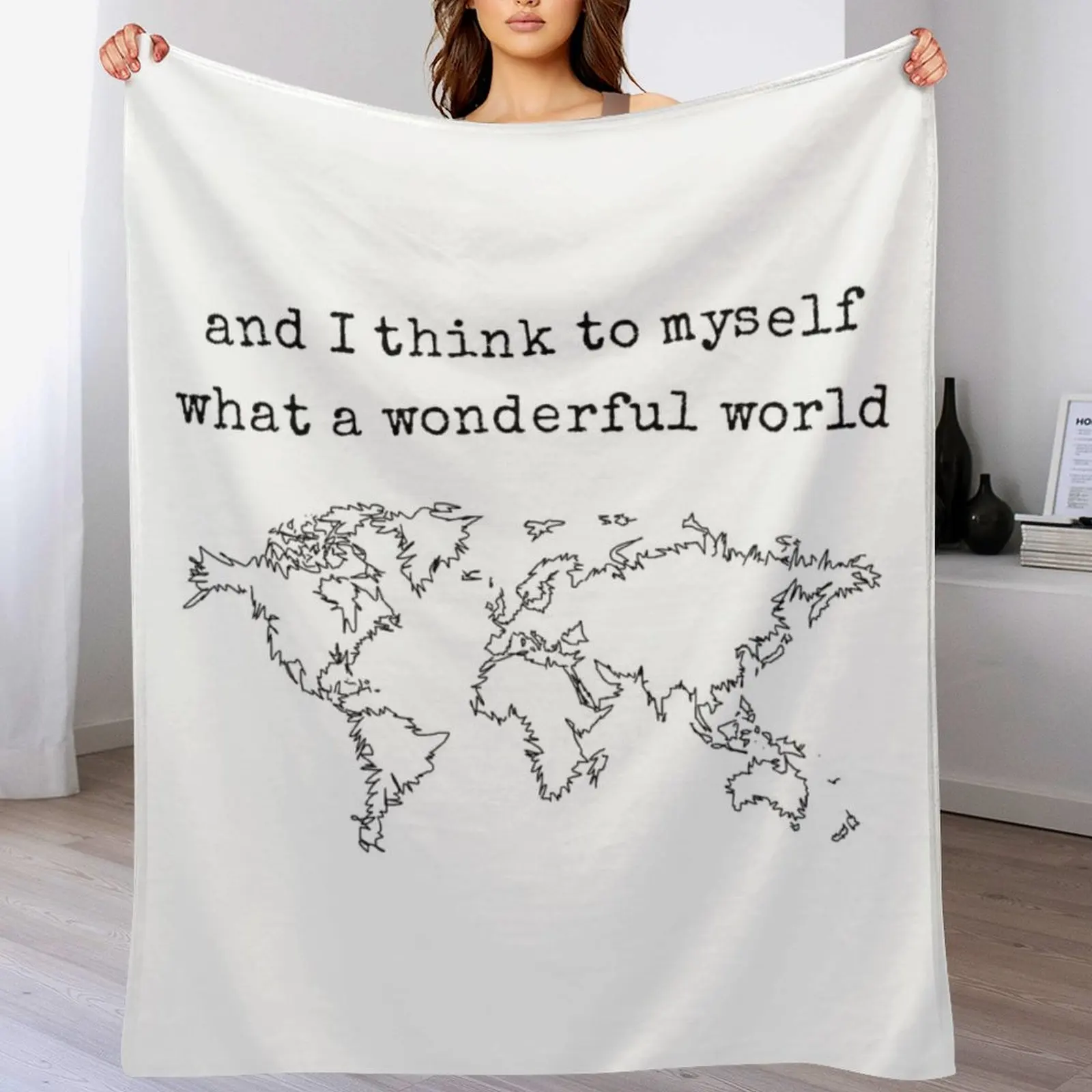 

Wonderful World Throw Blanket Stylish Couch Blanket for Home Living Room
