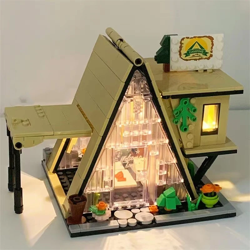 Outdoor Camping Tent Building Blocks Mini City Street Micro Block Creative Architecture Bricks Coffee Shop Boy Girls Gifts Kids