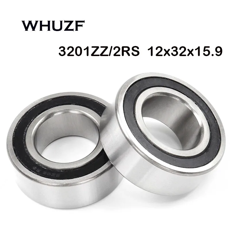 3201-2RS Bearings 12*32*15.9mm ( 2 PCS ) ABEC-7 3201ZZ 2RS Double Row Sealed 3201-2RS Double Row Angular Contact Ball Bearings