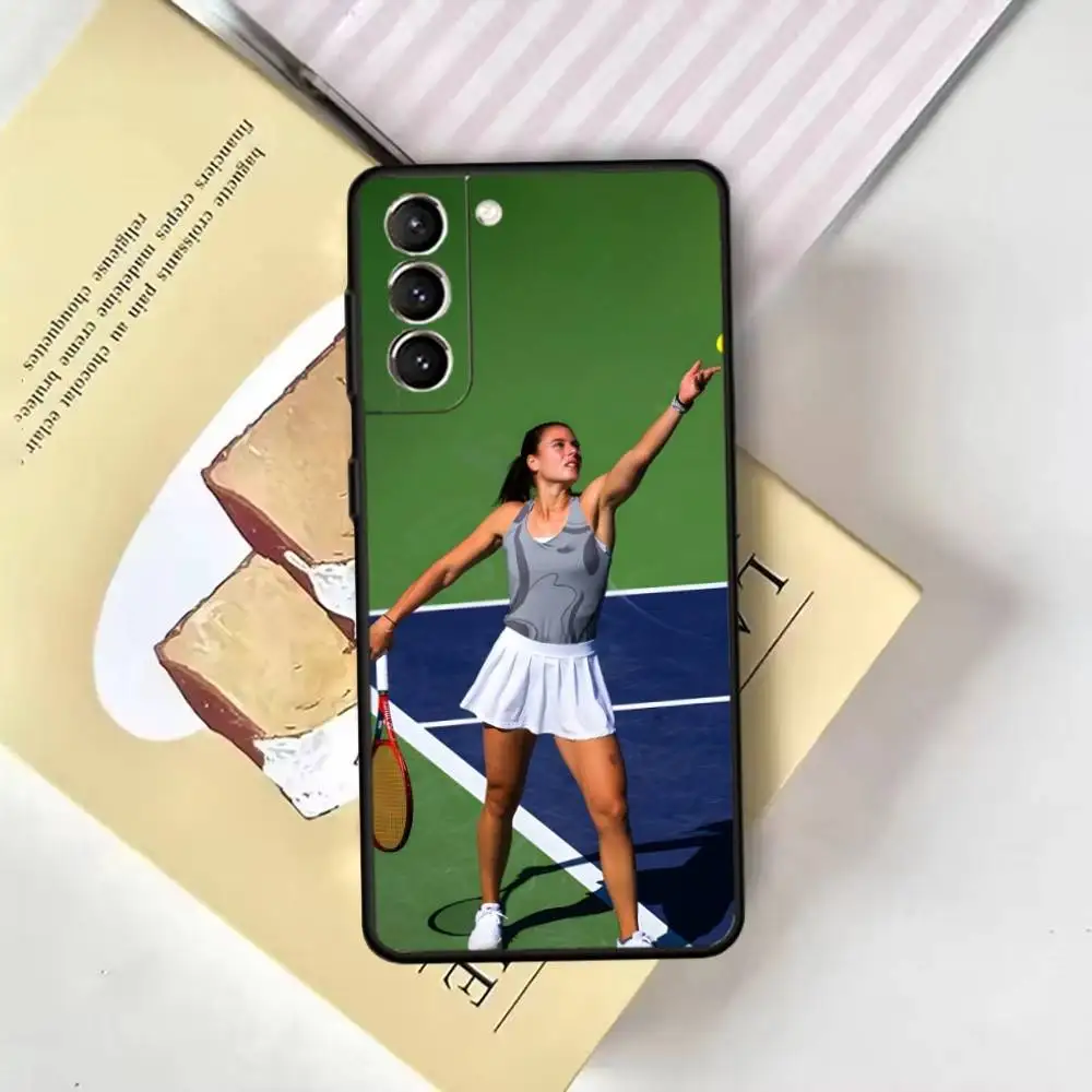 حافظة هاتف تنس إيما نافارو لهاتف سامسونج جالاكسي A13,21s,22,31,32,52,53,71,72,73، غطاء أسود ناعم