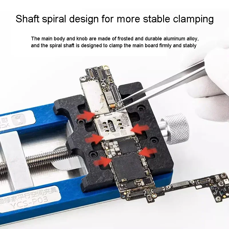 YCS YCS-P03 Parallel Space Fixture for Mobile Phone Motherboard Chip PCB IC Glue Removal Welding Universal Parallel Clamp