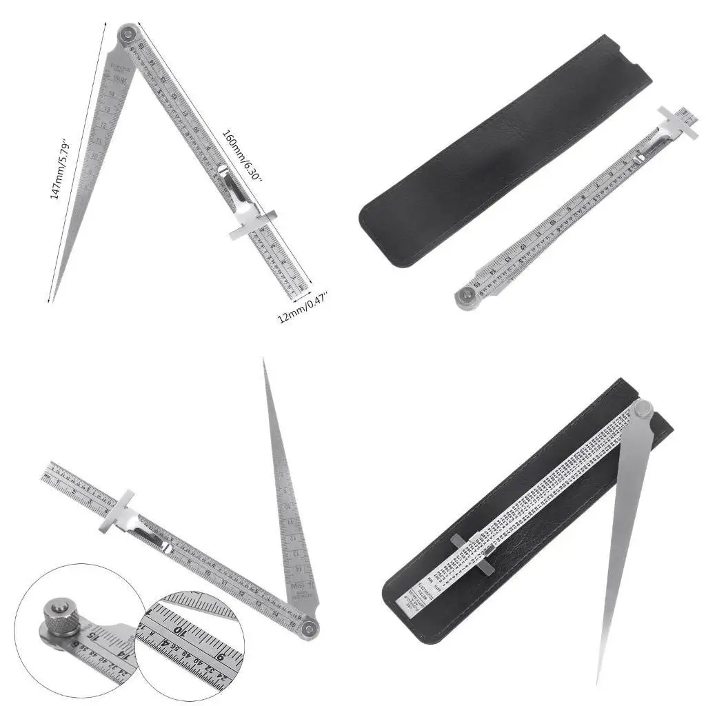

E8BD Stainless Steel Welding Taper Gage Feeler Gauge Hole Inspection Test Ruler
