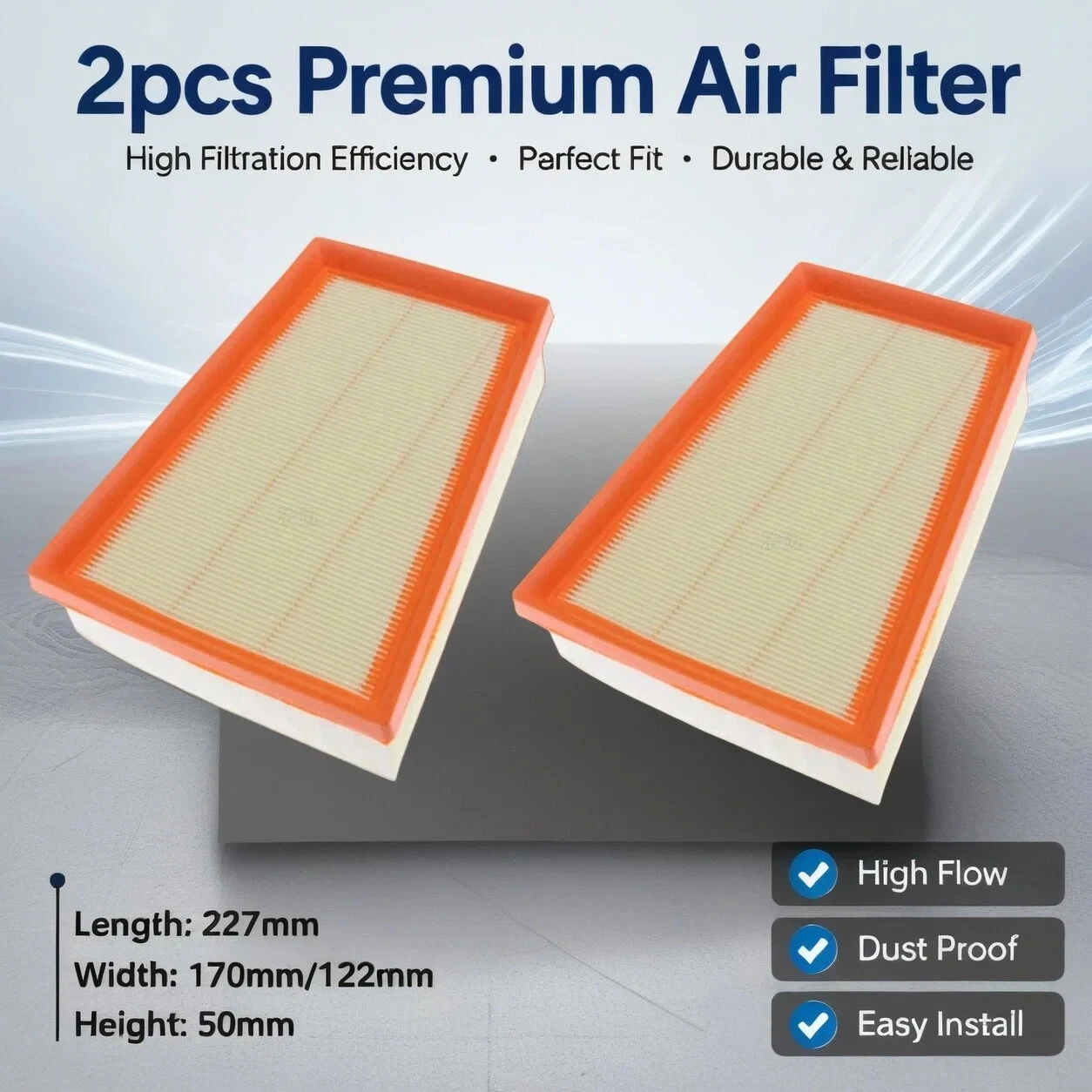 2pcs/ Air Filter for CHEVROLET TRAX 1.0T 1.3T 2019-2022 CAVALIER ONIX 325T 2023 BUICK ENCORE EXCELLE Parts 39068744 26273103