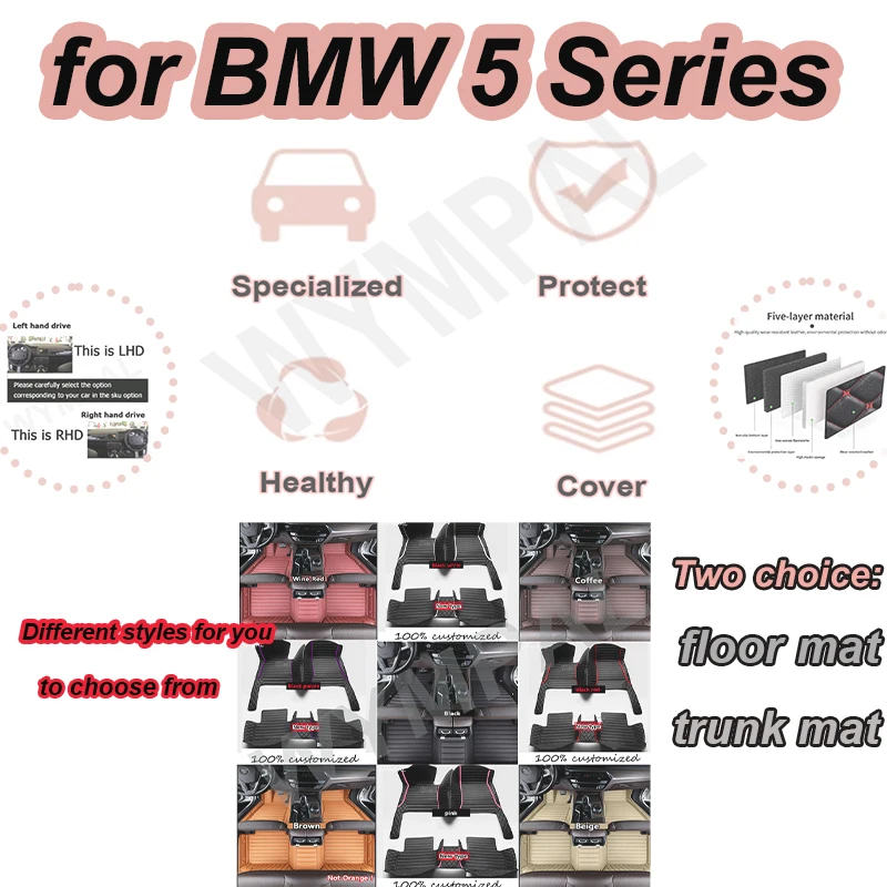 

LUXURY Car Mats Floor For BMW 5 Series E34 1988~1996 Waterproof Car Carpet Floor Mats Cubre Pisos Para Autos Car Accessories