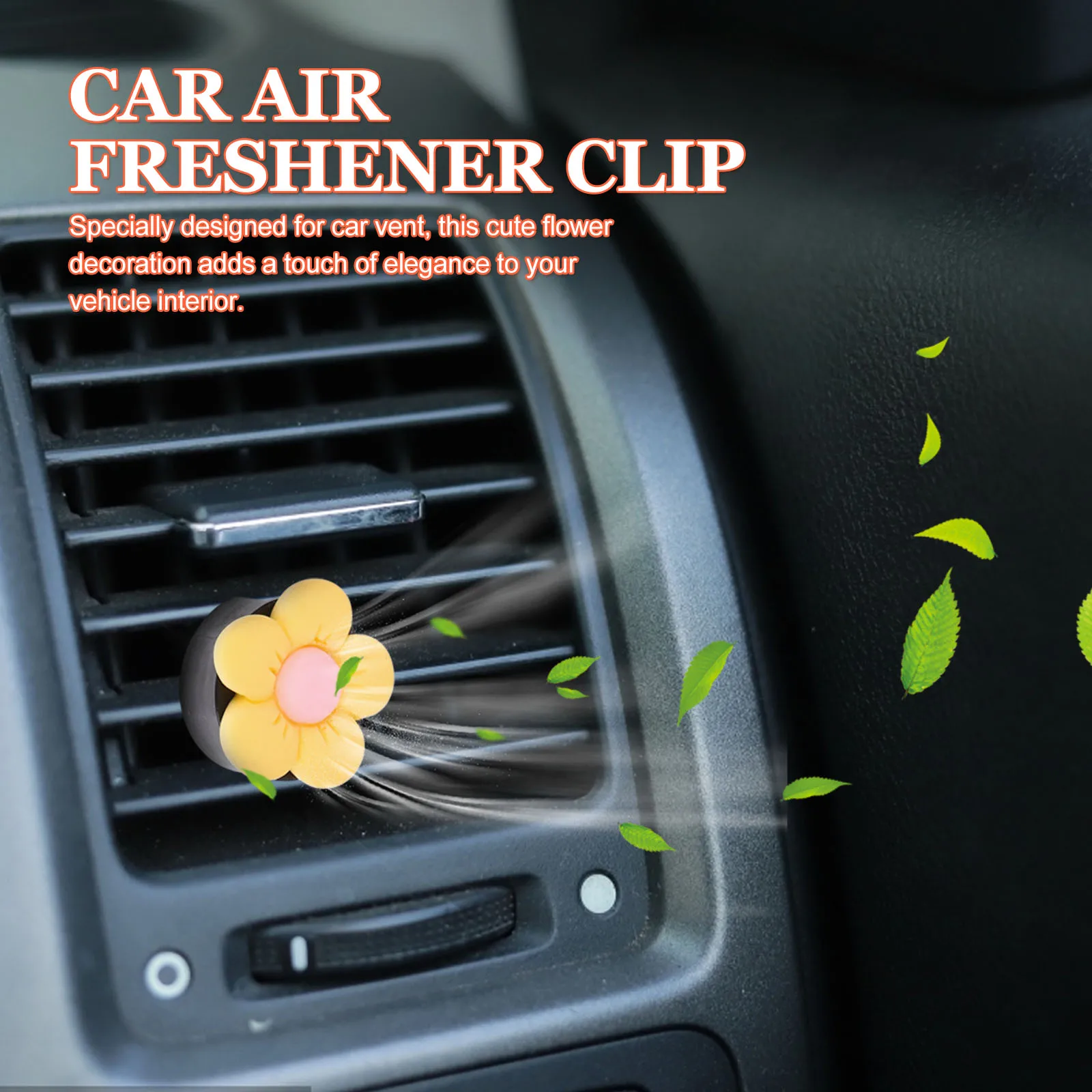 

12Pcs Car Air Freshener Clip Cute Flower Shape Vent Clips for Car Outlet Decor Auto Interior Accessories Dashboard Decorations