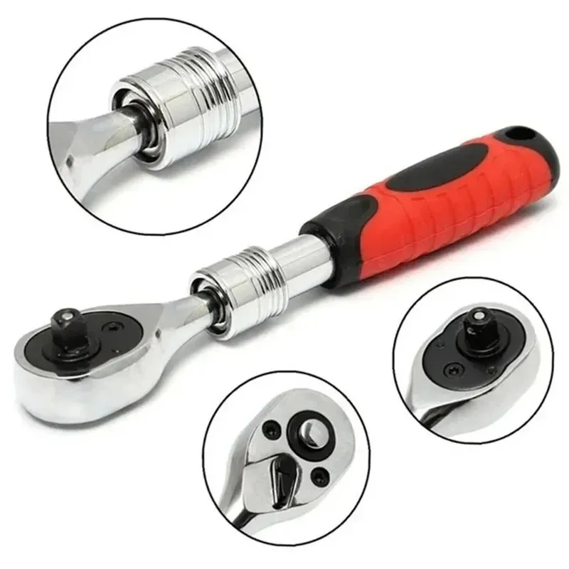 Telescopic 72-Tooth Ratchet Wrench, 1/4\