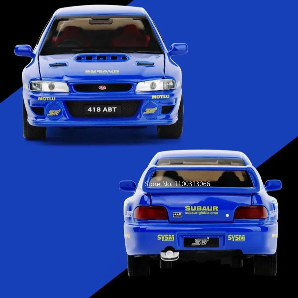 Coches de juguete Subaru Impreza de fundición a presión de aleación 1:32, modelos con música ligera, supercoche en miniatura extraíble, regalos para el Día de los niños