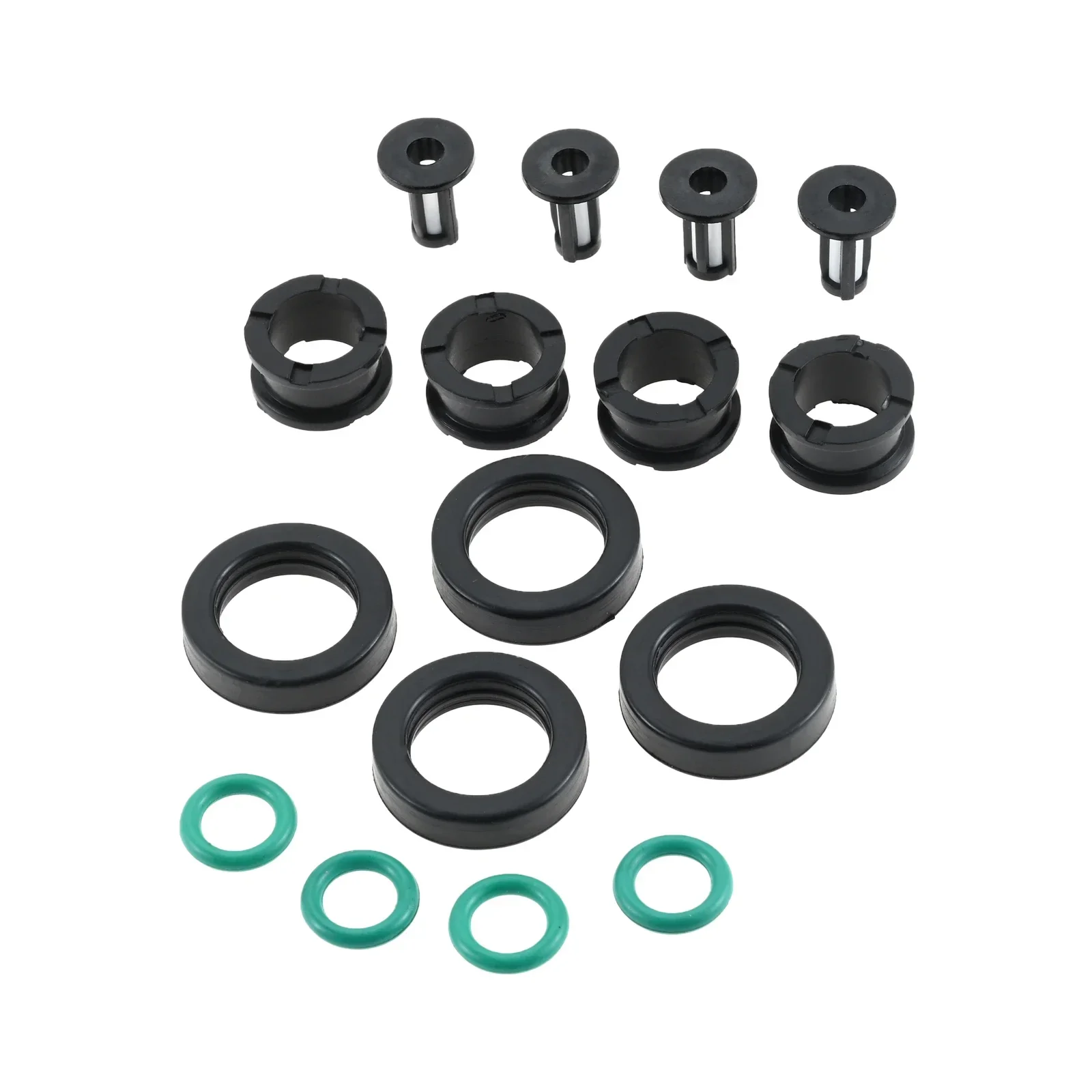 4 Sets Auto Fuel Injector Kit Filters Grommets O-rings Seals for Suzuki GSXR 600 750 1000 Hayabusa GSX1300, 15710-24F00