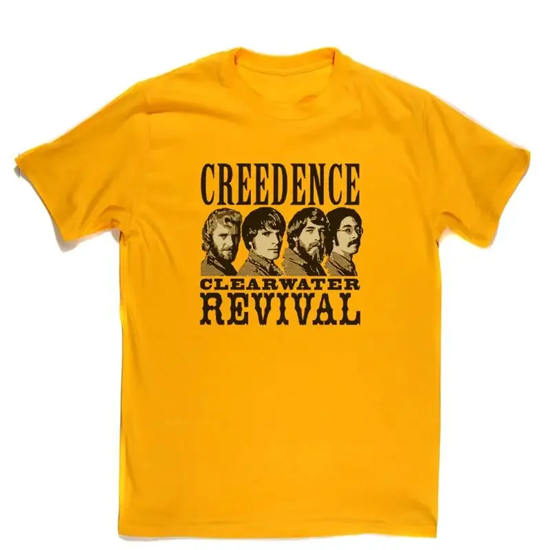 Retro Creedence Clearwater Revival Box SeT T shirt Yellow S 5XL