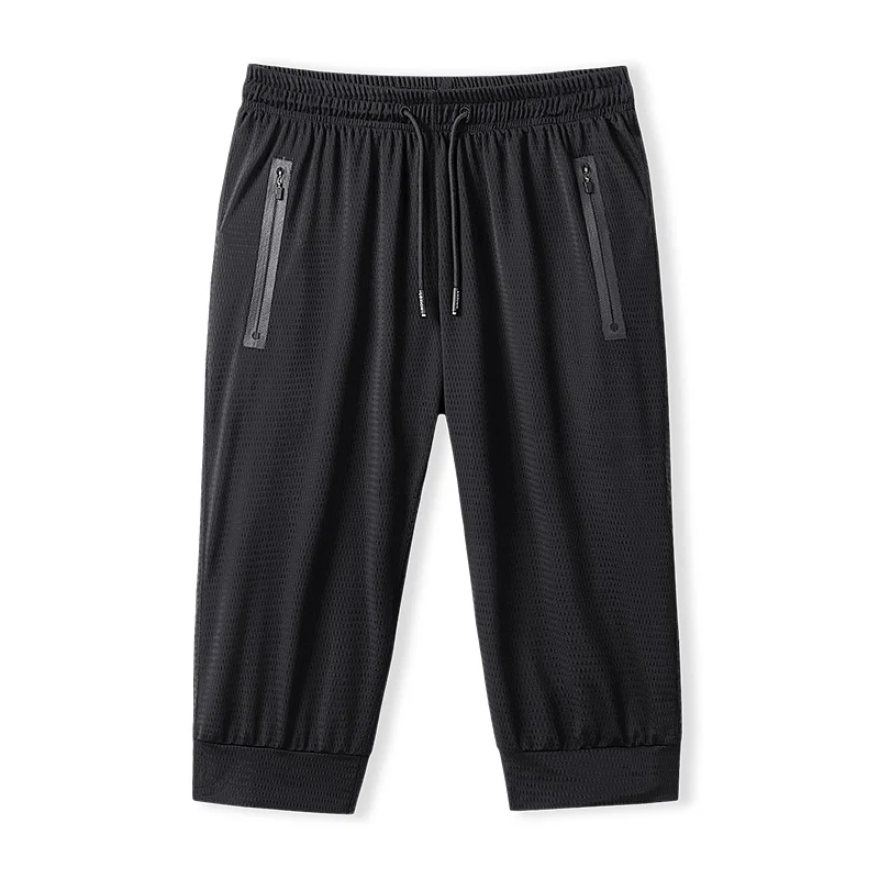 

9XL Big Size Sweatpants Men Breathable Quick Dry Fitness Gym Tennis Bowling Jogging Jogger Pant Loose Beach Surf 3/4 Trousers