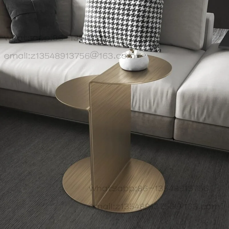 Italian Light Luxury Side Table Modern Living Room Stainless Steel Small Coffee Table Sofa Side Cabinet Corner Table