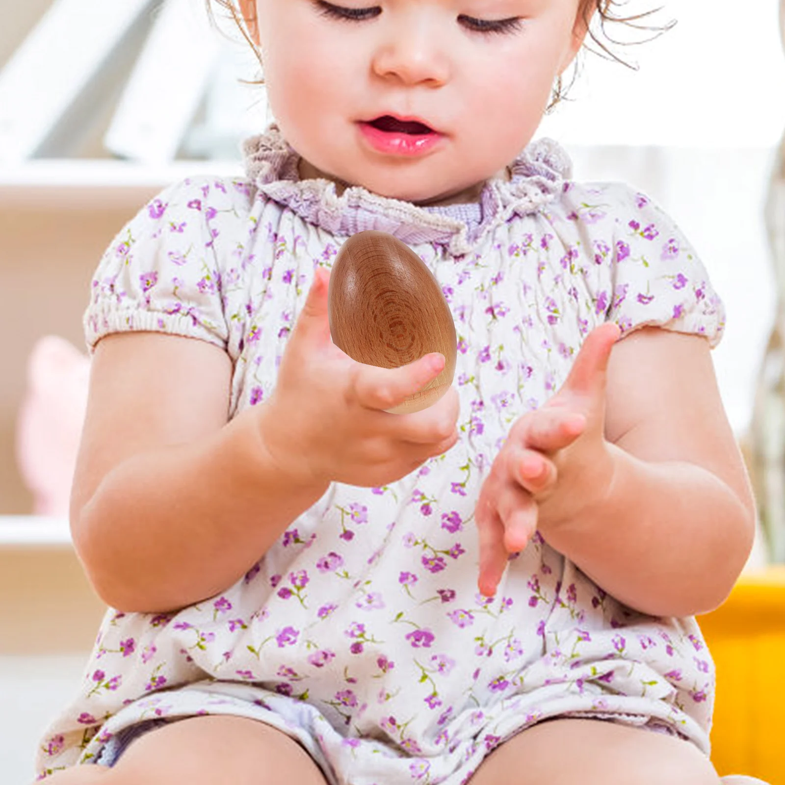 

6 Pcs Beech Sand Egg Toddler Musical Instruments Shaky Eggs Maracas for Kids Shaker Wood Child